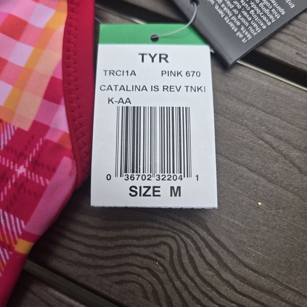 TYR Women's Pink Catalina Island Tankini & Bottom Reversible Swimsuit SZ M New - Picture 4 of 5